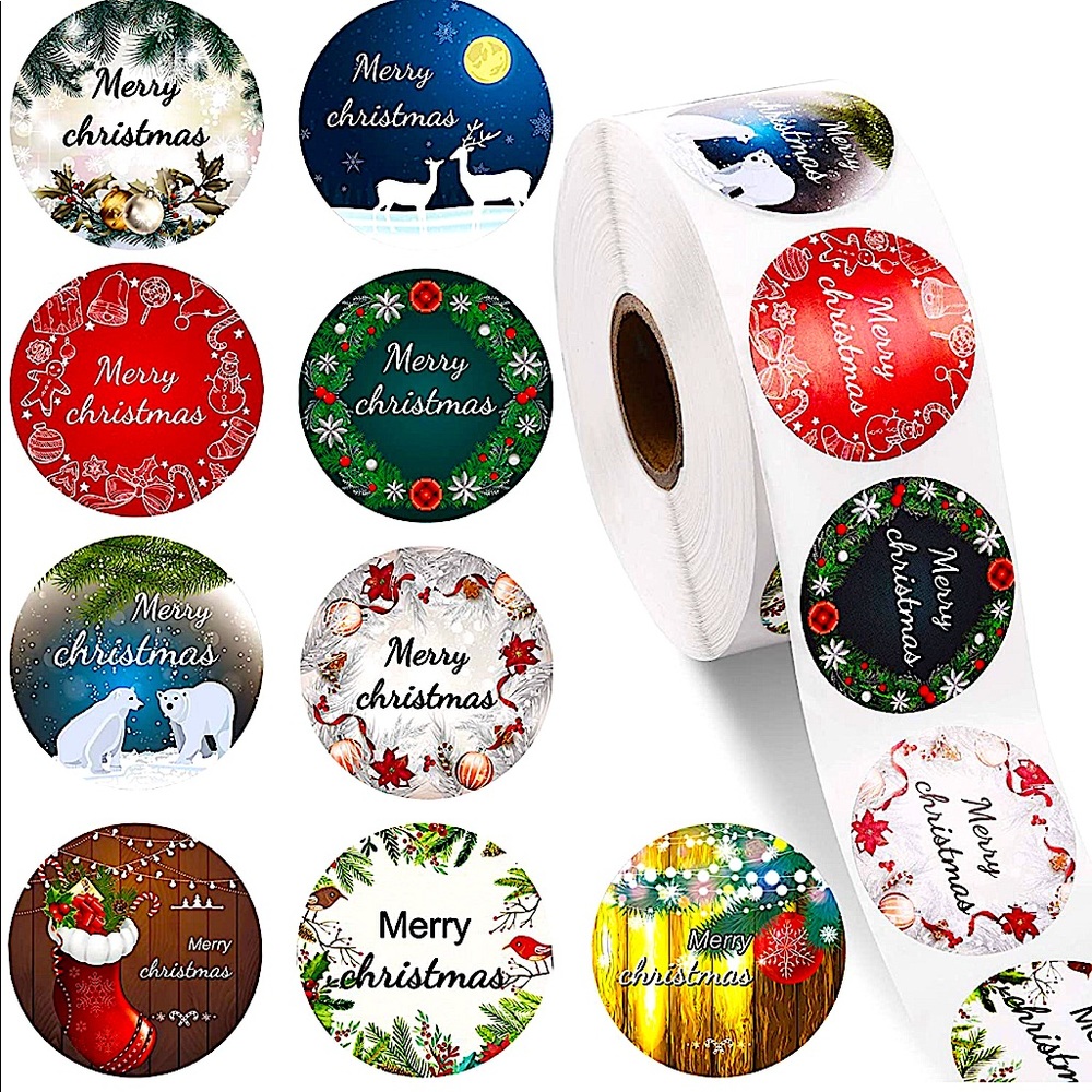 🆕🎅🏽 100 Christmas Label Stickers